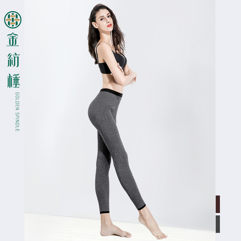 金纺棰羊毛提花针织内搭打底裤