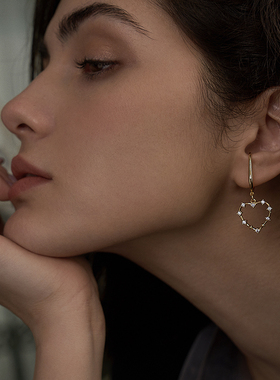 PN爱心耳夹式无耳洞女耳环耳饰高级感法式学生无痛耳坠耳骨夹耳挂