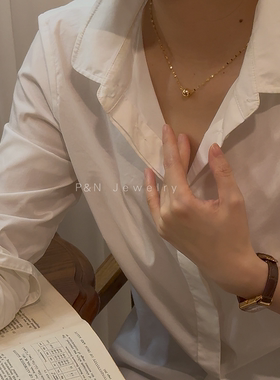 PN项链女配饰夏季轻奢高级感饰品多巴胺锁骨链2025新款女士吊坠