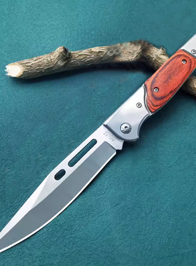 宿舍瓜果刀木柄小刀户外防身便携锋利折叠刀口袋水果刀折刀随身刀