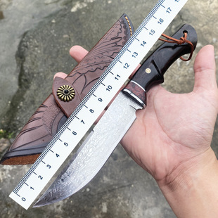 大马士革钢水果刀户外刀具随身小刀高硬度手工锻打刀锋利瓜果刀