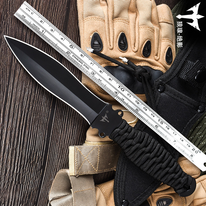 小刀直刀狼瑔刀具防身开刃