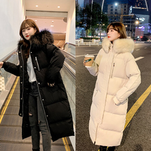 棉衣女冬中长款 过膝宽松大毛领棉袄加厚外套 2022连帽羽绒棉服韩版