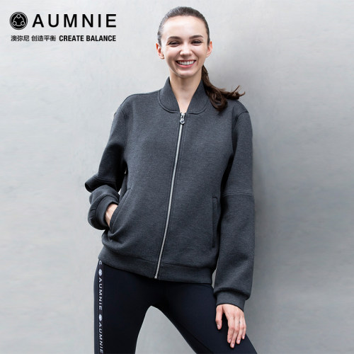 AUMNIE澳弥尼棒球夹克宽松女春秋新款瑜伽运动健身休闲百搭罩衫