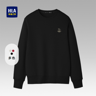 新款 圆领25秋装 宽松时尚 长袖 HLA 加绒打底衫 海澜之家马年卫衣男士
