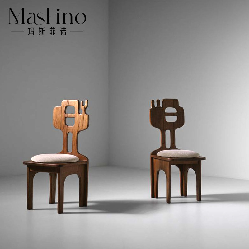 玛斯菲诺意式极简儿童雕塑边椅创意餐椅家用靠背后院椅设计师家具