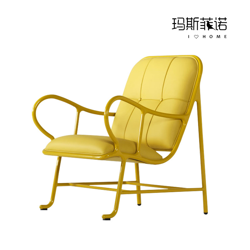 msfn现代简约设计师铁艺香蕉休闲椅酒店客厅阳台户外花园沙发椅