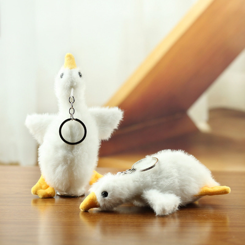 可爱白鹅玩偶东北铁锅炖大鹅玩具公仔书包挂件钥匙扣