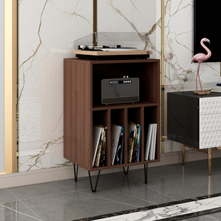 黑胶唱片机柜黑胶唱机架双层收纳柜子唱片机置物架桌