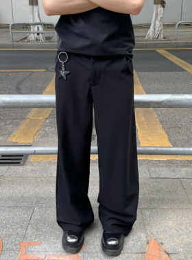 【清仓特价】春夏立裁A字弧型抗皱垂感宽松阔腿休闲西裤