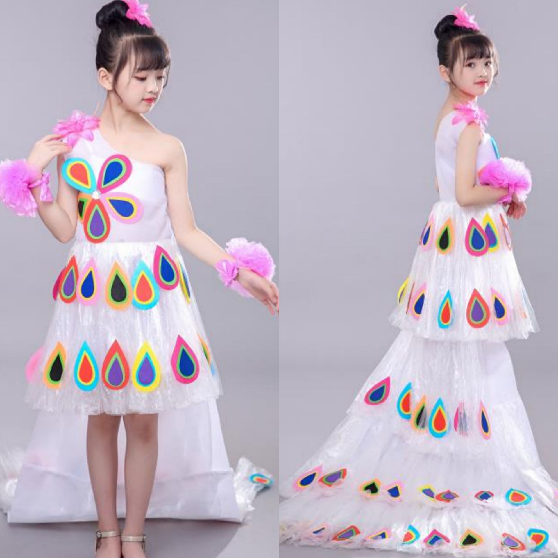 儿童环保服装diy手工材料自制亲子时装秀幼儿园自创走秀拖尾裙