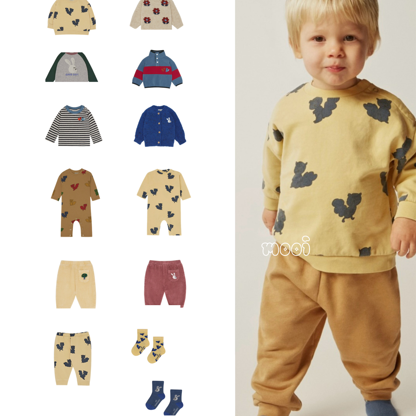 Mooi The Campamento25AW新品男女婴童卫衣T恤连体衣毛衣裤子袜子