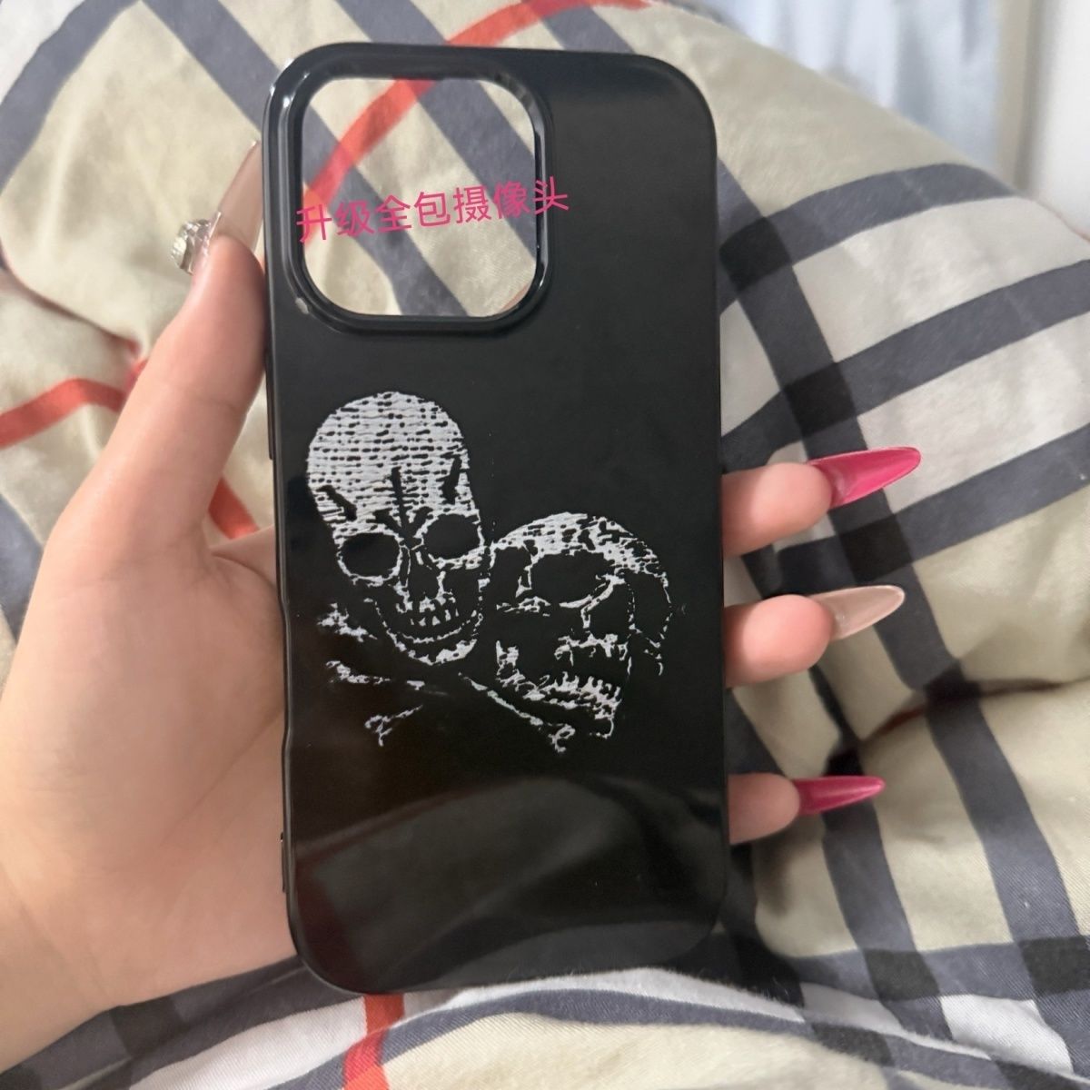 暗黑头骨适用iPhone14Pro/17手机壳11/6/xr苹果14/15Promax软情侣8p手机壳