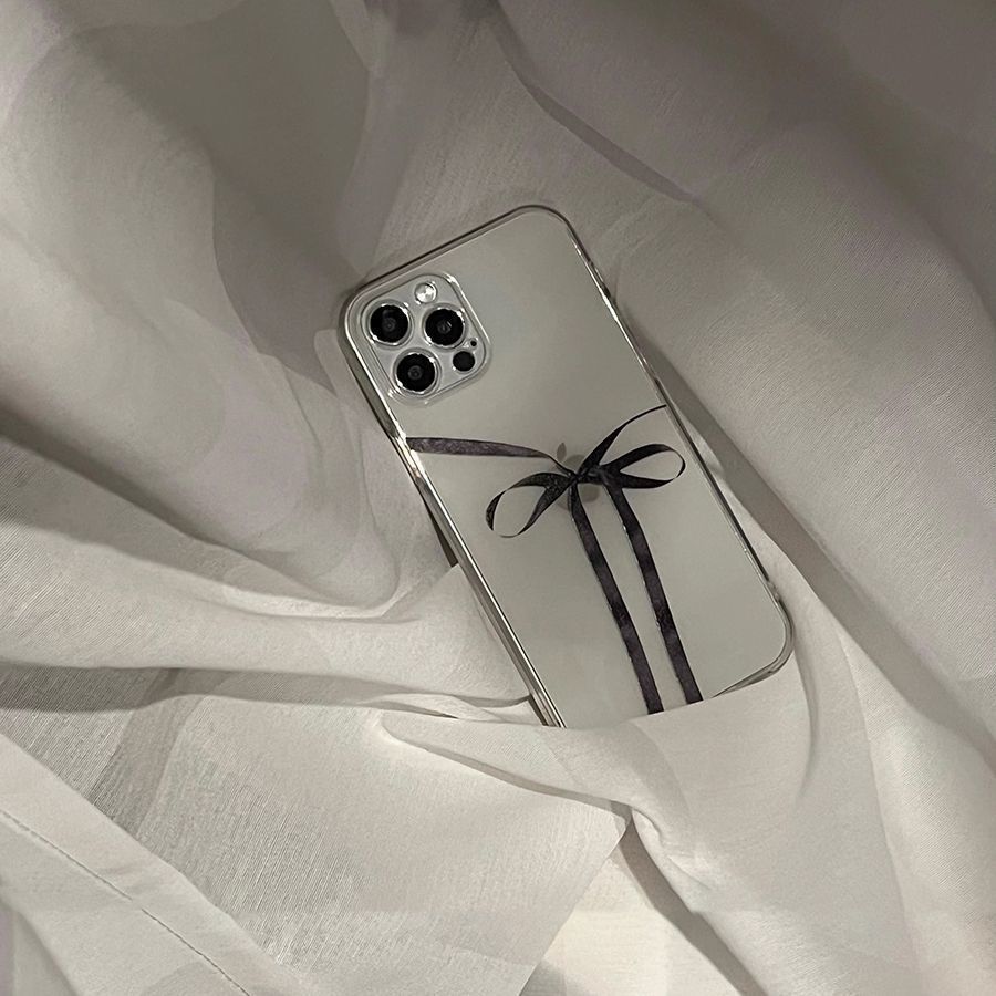黑带蝴蝶结手机壳适用iPhone14Pro/17手机壳11/6/xr苹果14/15Promax软情侣8p手机壳