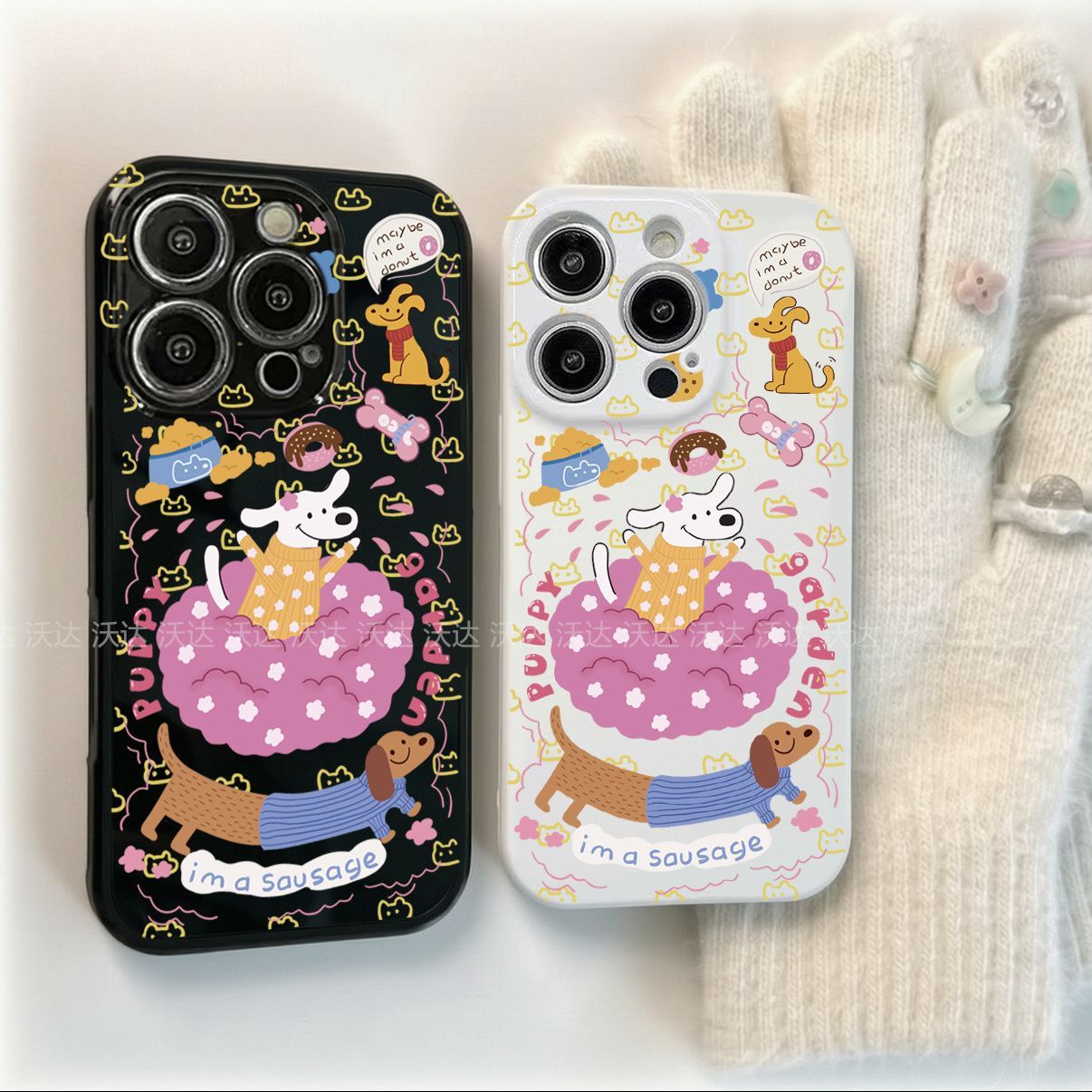 趣味腊肠狗适用iPhone14Pro/17手机壳11/6/xr苹果14/15Promax软情侣8p手机壳简约
