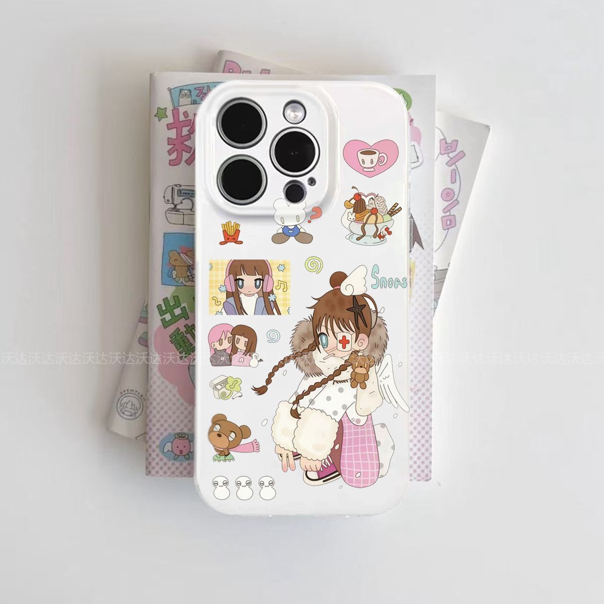 y2k插画少女适用iPhone14Pro/17手机壳11/6/xr苹果14/15Promax软情侣8p手机壳简约