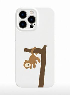 调皮猴子适用iPhone14Pro/17手机壳11/6/xr苹果14/15Promax软情侣8p手机壳简约