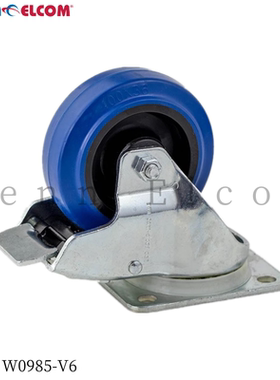 Penn Elcom4寸重型带刹车橡胶脚轮万向轮工业医疗运输手推车W0985