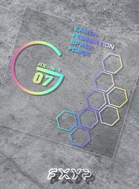 高达RX-78-7EFSF地球联邦宇宙部队汽车身电动摩托车反光贴纸