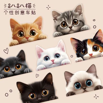 个性创意猫咪搞笑装饰划痕车贴