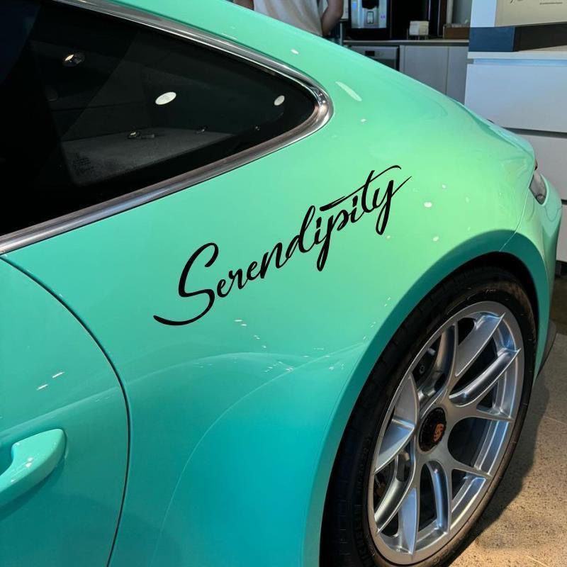 个性拉花英文字汽车门把手引擎盖电动摩托踏板尾部装饰车贴