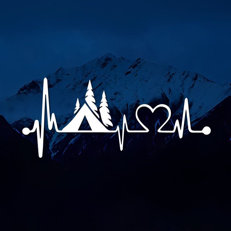 心跳露营个性创意车身划痕遮挡贴