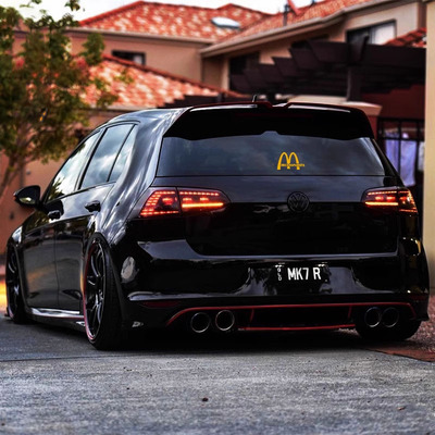 网红创意麦当劳汽车电动车贴纸金拱门M后三角窗装饰车贴电瓶车贴