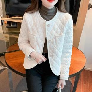 150小个子设计感菱形外套棉服羽绒服女秋冬155棉衣短款棉袄面包服