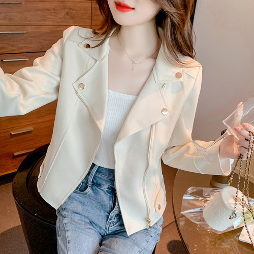 麂皮绒短款夹克小个子外套百搭