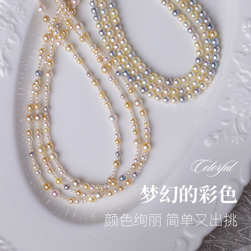 【梦幻糖果】精致混彩akoya天然海水珍珠项链baby小米珠链极光