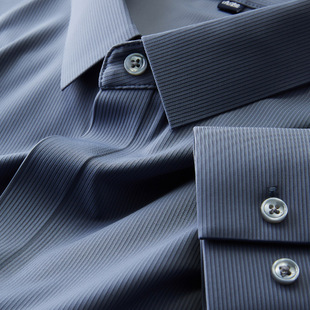 寸衫 薄款 纯色免烫修身 男士 商务休闲无痕衬衫 春秋2025新款 轻奢长袖