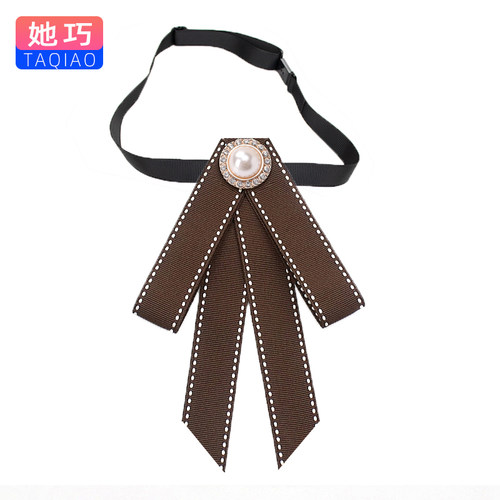 领结女领花学院风领结跳线百搭职业领饰韩版飘带蝴蝶制服衬衫配饰