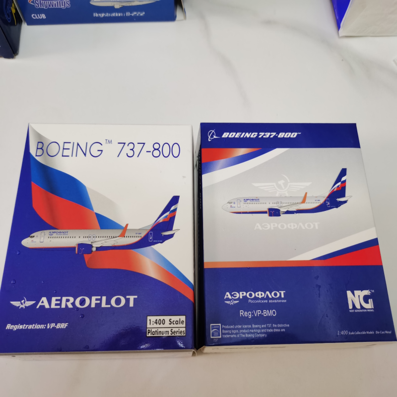 俄罗斯航空PH、NG波音B738各一套装，目测基本无暇！本模型后不