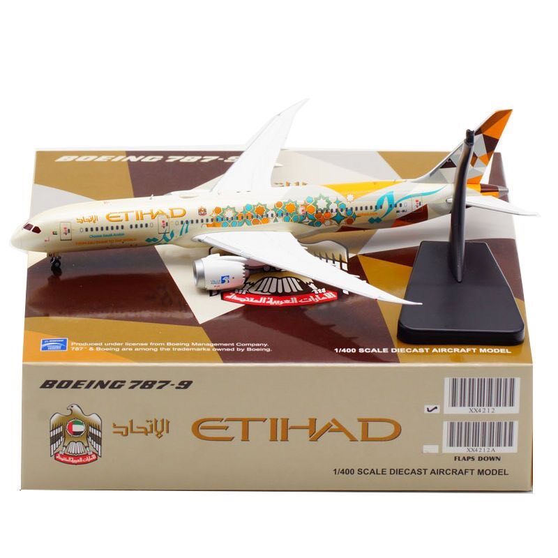JC Wings1:400合金飞机模型阿提哈德航空B787-9桌面摆件收藏比图片