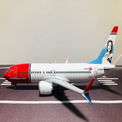 #1:200模型# GJ 挪威航空 737 MAX 8 737-8 注册号LN-MAX