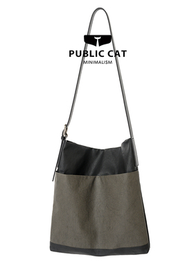 大容量斜挎包公务猫2023新防水帆布山本风ins大号复古日系单肩包