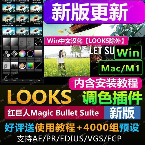 2026 LOOKS  MOJO调色插件Magic Bullet Suite支AE/PR/EDIUS/FCPX