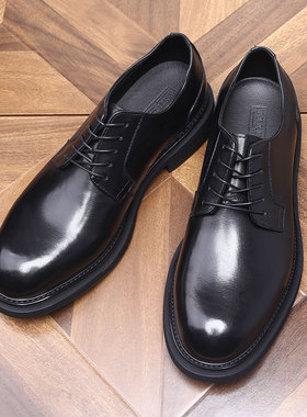 特伦德英伦风正装皮鞋男真皮耐磨百搭手工复古男鞋结婚新郎鞋
