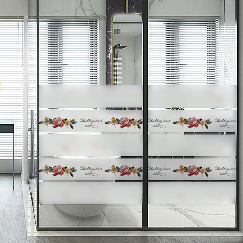 玻璃门窗户贴纸腰线遮光厨房防撞条贴膜窗花办公室磨砂推拉门装饰