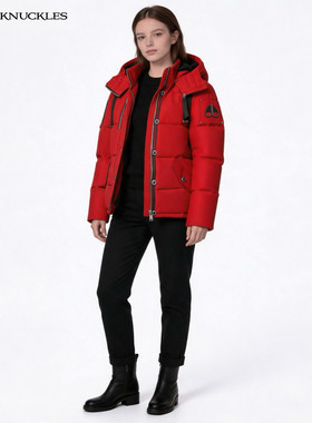 Moose Knuckles小剪刀 羽绒服 女款3Q系列棉服保暖外套 深红色M31