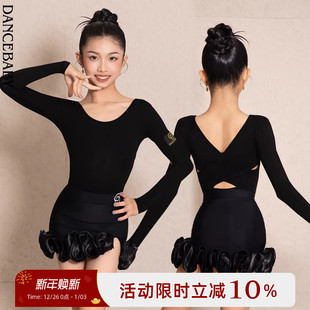 dancebaby拉丁舞服2025女童练功服舞蹈上衣新品 绝美练习服DAS195