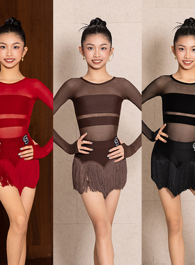 Dancebaby拉丁舞服秋冬2026新款女童上衣国标舞舞蹈DAS667X上衣