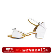 软底平跟跳舞鞋 子N620 少儿舞蹈鞋 儿童小白鞋 贝蒂舞鞋 拉丁舞鞋