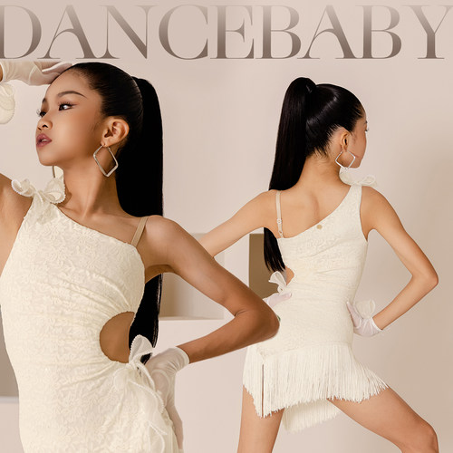 Dancebaby拉丁舞服装2026新款服女童练功服新品表演流苏连衣裙D24