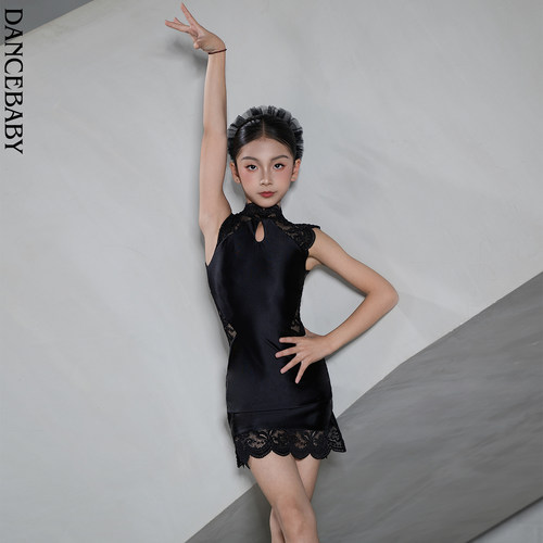Dancebaby拉丁舞服女童练功服2026新款日常练功服连衣裙旗袍D119