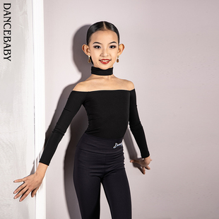 Dancebaby拉丁舞服儿童新款 秋冬舞蹈练习服高级感舞服上衣DAS701