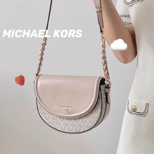 香港直邮正品MK女包新款Jet马鞍真皮老花斜挎包百搭送女友