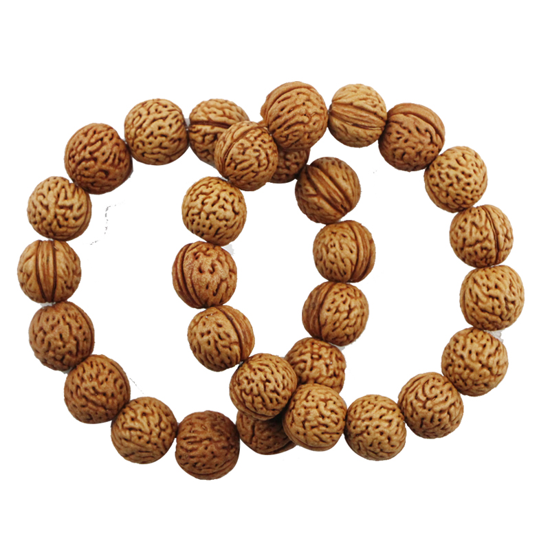 山桃核手串手剥桃木手链核桃红绳正圆男女配件脑纹手链佛珠念珠