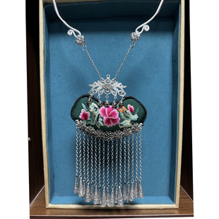 新款原创民族风手工项链刺绣项圈颈饰仿古挂件布艺服装百搭配饰