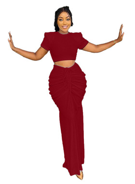 two pieces dress for women elastic sexy slim skirt outfits